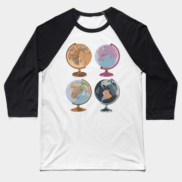 Globe Collection Baseball T-Shirt by hi ~ hello ~